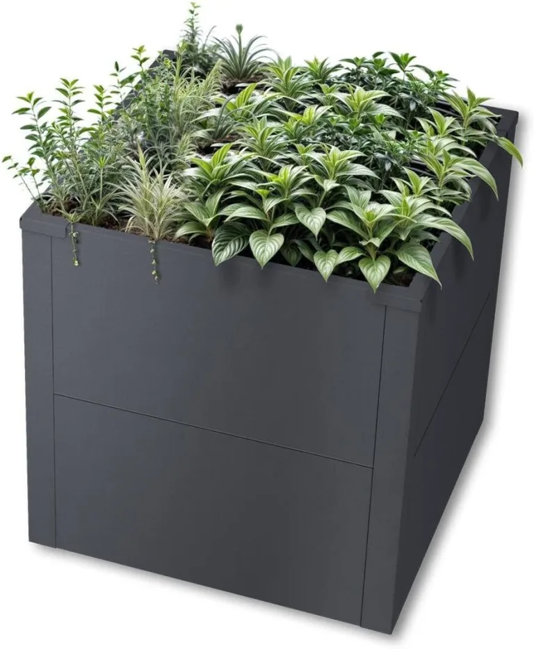 Metzler Hochbeet für den Garten oder Balkon – Stahl in Eisenglimmer | Witterungsbeständiges Metall-Gartenbeet, Pflanzenbeet, Blumenhochbeet | 50 x 50 x 50 cm – Bild 1