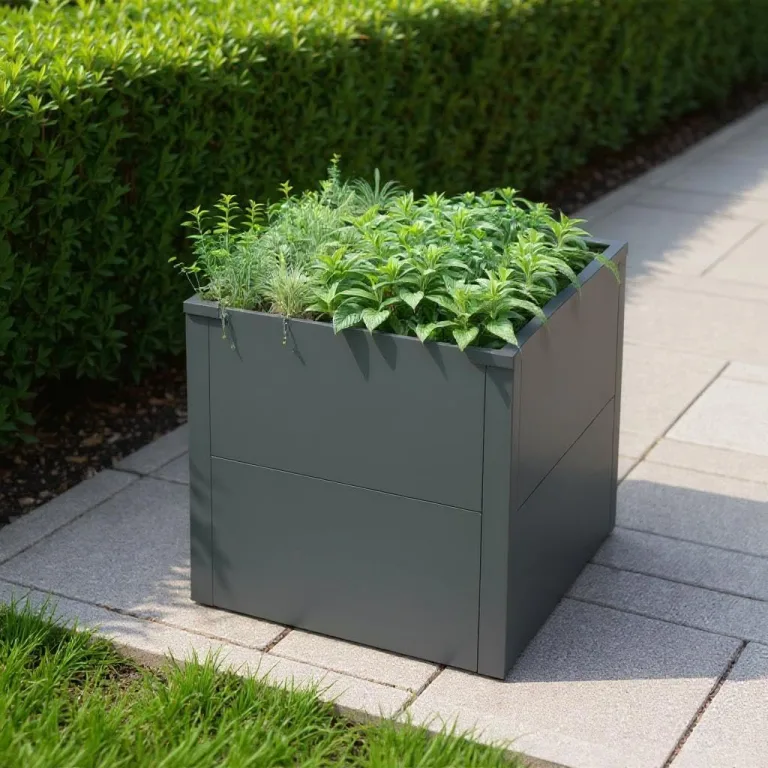 Metzler Hochbeet für den Garten oder Balkon – Stahl in Anthrazit | Witterungsbeständiges Metall-Gartenbeet, Pflanzenbeet, Blumenhochbeet | 50 x 50 x 50 cm – Bild 3