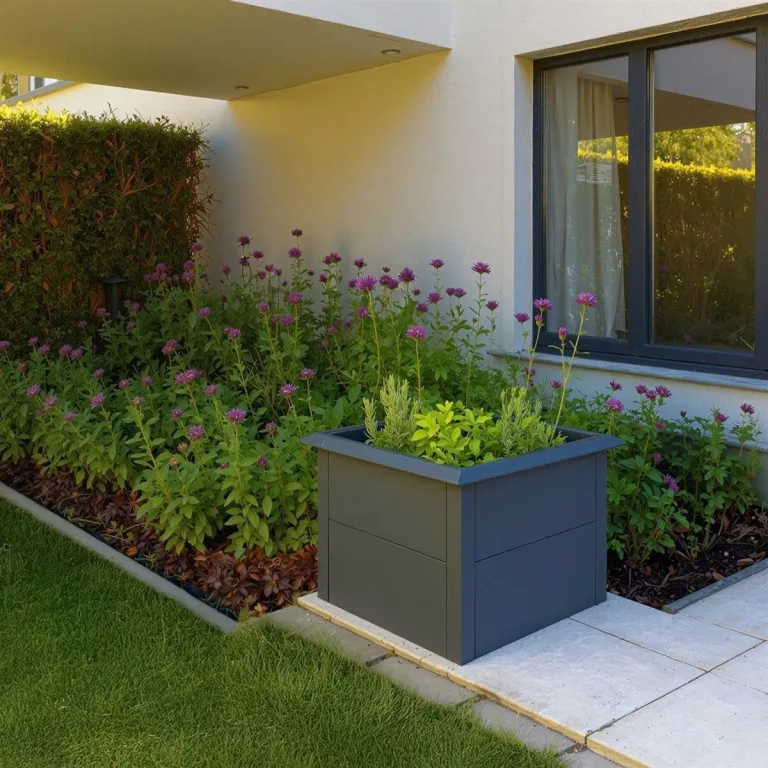 Metzler Hochbeet für den Garten oder Balkon – Stahl in Anthrazit | Witterungsbeständiges Metall-Gartenbeet, Pflanzenbeet, Blumenhochbeet | 50 x 50 x 50 cm – Bild 5