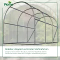 Garten-Gewächshaus Tunnel 2 × 3,5 m - 7 m² Folientunnel mit Stahlrahmen | PE-Folie 140 g/m² UV-beständig | 6 Fenster mit Moskitonetz | Pflanzenschutz | Weiß - Thumbnail 10