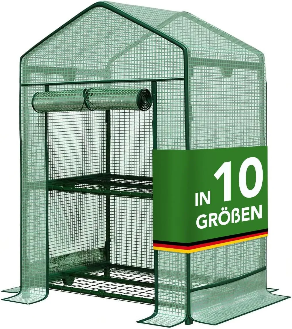 CASA PURA - Gewächshaus 143x143x195 - UV-beständig - Gewächshaus mit Metallablagegitter - Langlebig. Witterungsbeständiges Pflanzenhaus (Harrest)