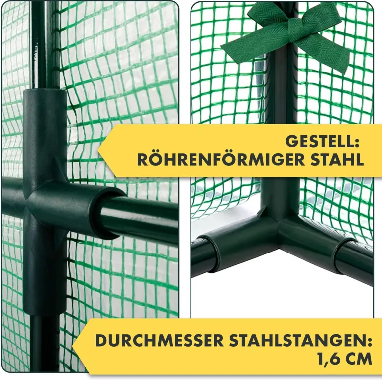 CASA PURA - Gewächshaus 143x143x195 - UV-beständig - Gewächshaus mit Metallablagegitter - Langlebig. Witterungsbeständiges Pflanzenhaus (Harrest) – Bild 5