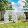 Outsunny Garten-Gewächshaus, Tunnel, 3 x 3 x 2 m, 9 m², mit Scharniertür, Plane aus Polyethylen, 150 g/m², für Gemüse, Pflanzen, Blumen - Thumbnail 2