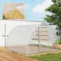 Outsunny Garten-Gewächshaus, Tunnel, 3 x 3 x 2 m, 9 m², mit Scharniertür, Plane aus Polyethylen, 150 g/m², für Gemüse, Pflanzen, Blumen - Thumbnail 5