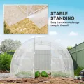Outsunny Garten-Gewächshaus, Tunnel, 3 x 3 x 2 m, 9 m², mit Scharniertür, Plane aus Polyethylen, 150 g/m², für Gemüse, Pflanzen, Blumen - Thumbnail 6