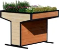 dobar® Hochbeet Wheely Gr. M für Rollstuhlfahrer - Pflanzkasten aus Holz aus Rollen mit Pflanzkübel - Kräuterbeet für Indoor und Outdoor - Balkon-Hochbeet, Natur - Thumbnail 8
