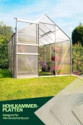 Hohlkammerplatten für Gewächshaus 60,5 x 66,2 cm - Polycarbonatplatten, Kunststoffplatten 4mm, Wetterfeste Gewächshausplatten, Polycarbonat Stegplatten, Transparentes & UV-beständige Wellplattendach - Thumbnail 7