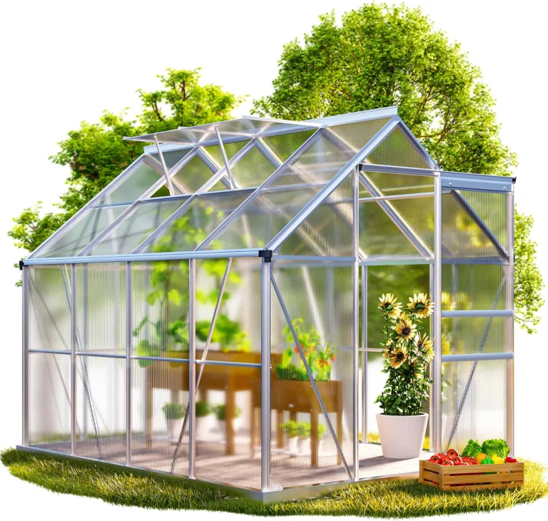 GARDEBRUK® Gewächshaus Aluminium 4,8m² mit Fundament 250x190cm inkl. 2 Dachfenster Tomatenhaus Treibhaus Anzuchthaus Garten Frühbeet Aufzucht 7,7m³ – Bild 9