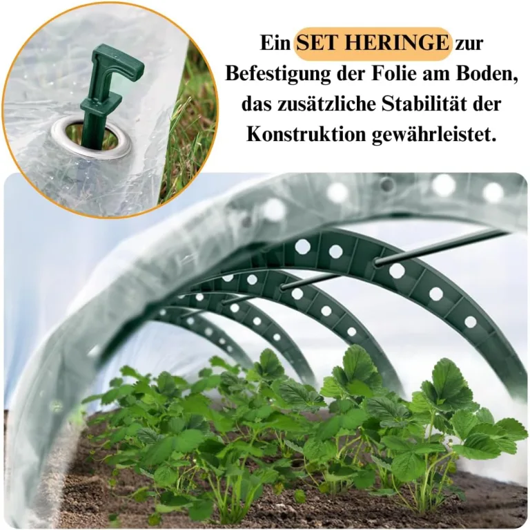 Pflanztunnel Gartentunnel Treibhaus Tomatenhaus Tunnelbögen 2 Größen (Grün, 3,60m) – Bild 4