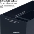 STEELSØN Icarus Hochbeet aus Metall – Pflanzenbeet in Anthrazit für Garten & Balkon – Pflanzenkübel mit offener Bodenstruktur stabil & wetterfest – Gartenbeet für Blumen, Gemüse, Obst – 200x75x80 cm - Thumbnail 6