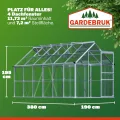 GARDEBRUK® Gewächshaus Aluminium 7,2m² 380x190cm inkl. 4 Dachfenster Tomatenhaus Treibhaus Anzuchthaus Garten Frühbeet Pflanzenhaus Aufzucht 11,73m³ - Thumbnail 4