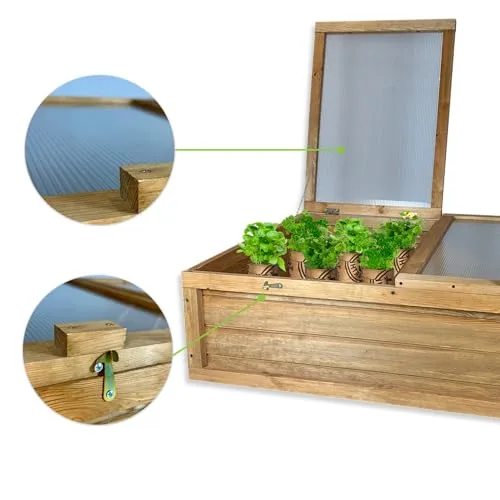 GARTENETAGE Hochwertiges Frühbeet mit Abdeckung - Witterungsbeständig, Einfache Montage, Schutz vor Schädlingen, Verlängerte Anbausaison, Pflegeleicht, 120x80x35 cm – Bild 8