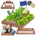 Hochbeet Holz, Kräuterbeet, Gartenbeet, Pflanzbeet, Blumenbeet, Stufenbeet, für Garten und Terrasse, Kiefernholz, Massivholz, höhenverstellbar, Abmessungen 18x60x90 cm, Farbe: Braun - Thumbnail 1