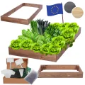 Hochbeet Holz, Kräuterbeet, Gartenbeet, Pflanzbeet, Blumenbeet, Stufenbeet, für Garten und Terrasse, Kiefernholz, Massivholz, höhenverstellbar, Abmessungen 9x60x90 cm, Farbe: Braun - Thumbnail 1