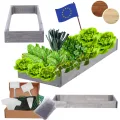 Hochbeet Holz, Kräuterbeet, Gartenbeet, Pflanzbeet, Blumenbeet, Stufenbeet, für Garten und Terrasse, Kiefernholz, Massivholz, höhenverstellbar, Abmessungen 9x30x80 cm, Farbe: Grau - Thumbnail 1