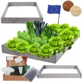 Hochbeet Holz, Kräuterbeet, Gartenbeet, Pflanzbeet, Blumenbeet, Stufenbeet, für Garten und Terrasse, Kiefernholz, Massivholz, höhenverstellbar, Abmessungen 9x90x60 cm, Farbe: Grau - Thumbnail 1