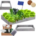 Hochbeet Holz, Kräuterbeet, Gartenbeet, Pflanzbeet, Blumenbeet, Stufenbeet, für Garten und Terrasse, Kiefernholz, Massivholz, höhenverstellbar, Abmessungen 9x60x30 cm, Farbe: Grau - Thumbnail 1