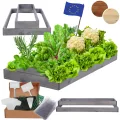 Hochbeet Holz, Kräuterbeet, Gartenbeet, Pflanzbeet, Blumenbeet, Stufenbeet, für Garten und Terrasse, Kiefernholz, Massivholz, höhenverstellbar, Abmessungen 18x60x100 cm, Farbe: Grau - Thumbnail 1