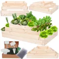 Hochbeet Holz, Kräuterbeet, Gartenbeet, Pflanzbeet, Blumenbeet, Stufenbeet, für Garten und Terrasse, Kiefernholz, Massivholz, höhenverstellbar, Abmessungen 36x117x90 cm, Farbe: Natur - Thumbnail 1
