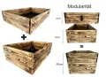 Lermowoood Hochbeet aus Holz 120x40x20 cm Geflammt – Pflanzkasten für Gemüse & Kräuter – mit Agrovließ – steckbar & stapelbar- Aussenbereich ideal für Garten, Balkon & Terrasse - Thumbnail 5