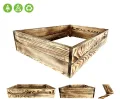 Lermowoood Hochbeet aus Holz 120x40x20 cm Geflammt – Pflanzkasten für Gemüse & Kräuter – mit Agrovließ – steckbar & stapelbar- Aussenbereich ideal für Garten, Balkon & Terrasse - Thumbnail 6