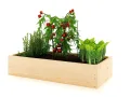 Lermowoood Hochbeet aus Holz 120x40x20 cm Geflammt – Pflanzkasten für Gemüse & Kräuter – mit Agrovließ – steckbar & stapelbar- Aussenbereich ideal für Garten, Balkon & Terrasse - Thumbnail 9
