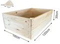 Lermowoood Hochbeet aus Holz 100x120x30 cm Natur – Pflanzkasten für Gemüse & Kräuter – mit Agrovließ – steckbar & stapelbar- Aussenbereich ideal für Garten, Balkon & Terrasse - Thumbnail 3