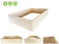 Lermowoood Hochbeet aus Holz 120x118x20 cm Natur – Pflanzkasten für Gemüse & Kräuter – mit Agrovließ – steckbar & stapelbar- Aussenbereich ideal für Garten, Balkon & Terrasse - Thumbnail 6