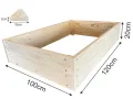 Lermowoood Hochbeet aus Holz 100x120x20 cm Natur – Pflanzkasten für Gemüse & Kräuter – mit Agrovließ – steckbar & stapelbar- Aussenbereich ideal für Garten, Balkon & Terrasse - Thumbnail 3