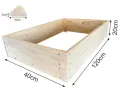 Lermowoood Hochbeet aus Holz 120x40x20 cm Natur – Pflanzkasten für Gemüse & Kräuter – mit Agrovließ – steckbar & stapelbar- Aussenbereich ideal für Garten, Balkon & Terrasse - Thumbnail 3