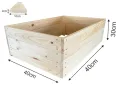 Lermowoood Hochbeet aus Holz 40x40x30 cm Natur – Pflanzkasten für Gemüse & Kräuter – mit Agrovließ – steckbar & stapelbar- Aussenbereich ideal für Garten, Balkon & Terrasse - Thumbnail 3
