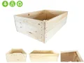 Lermowoood Hochbeet aus Holz 120x118x30 cm Natur – Pflanzkasten für Gemüse & Kräuter – mit Agrovließ – steckbar & stapelbar- Aussenbereich ideal für Garten, Balkon & Terrasse - Thumbnail 6