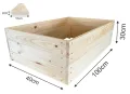 Lermowoood Hochbeet aus Holz 100x40x30 cm Natur – Pflanzkasten für Gemüse & Kräuter – mit Agrovließ – steckbar & stapelbar- Aussenbereich ideal für Garten, Balkon & Terrasse - Thumbnail 3