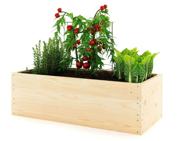 Lermowoood Hochbeet aus Holz 100x100x30 cm Geflammt – Pflanzkasten für Gemüse & Kräuter – mit Agrovließ – steckbar & stapelbar- Aussenbereich ideal für Garten, Balkon & Terrasse – Bild 10