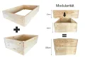 Lermowoood Hochbeet aus Holz 60x40x20 cm Natur – Pflanzkasten für Gemüse & Kräuter – mit Agrovließ – steckbar & stapelbar- Aussenbereich ideal für Garten, Balkon & Terrasse - Thumbnail 5