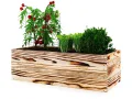 Lermowoood Hochbeet aus Holz 60x40x20 cm Natur – Pflanzkasten für Gemüse & Kräuter – mit Agrovließ – steckbar & stapelbar- Aussenbereich ideal für Garten, Balkon & Terrasse - Thumbnail 9