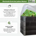 TRUTZHOLM Hochbeet mit Abdeckung 5-teilig Palettenrahmen 120x80x80cm aus Holz stapelbar Garten Balkon - Thumbnail 6