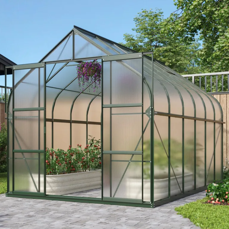 Vitavia Gewächshaus Dione 11500" inkl. Stahlfundamentrahmen, schwarz, 11,5 m², 3 mm ESG | Wetterfestes & stabiles Treibhaus | Perfekt für Gemüse & Pflanzen | Robust & langlebig – Bild 7