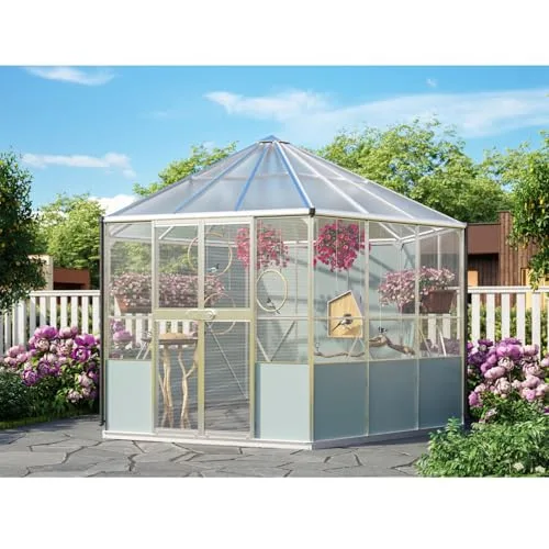 Vitavia Gewächshaus-Pavillon/ Vogelvoliere Circus 9000", Aluminium eloxiert, 9,0 m² | Wetterfestes & stabiles Treibhaus | Perfekt für Gemüse & Pflanzen | Robust & langlebig – Bild 7