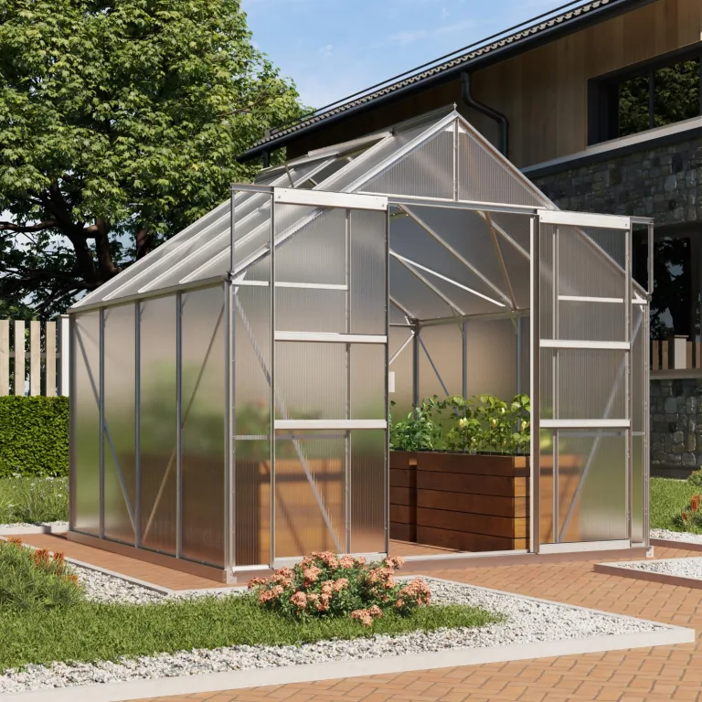 Vitavia Gewächshaus Mars 6700", Aluminium eloxiert, 6,7 m², 6 mm HKP | Wetterfestes & stabiles Treibhaus | Perfekt für Gemüse & Pflanzen | Robust & langlebig – Bild 1