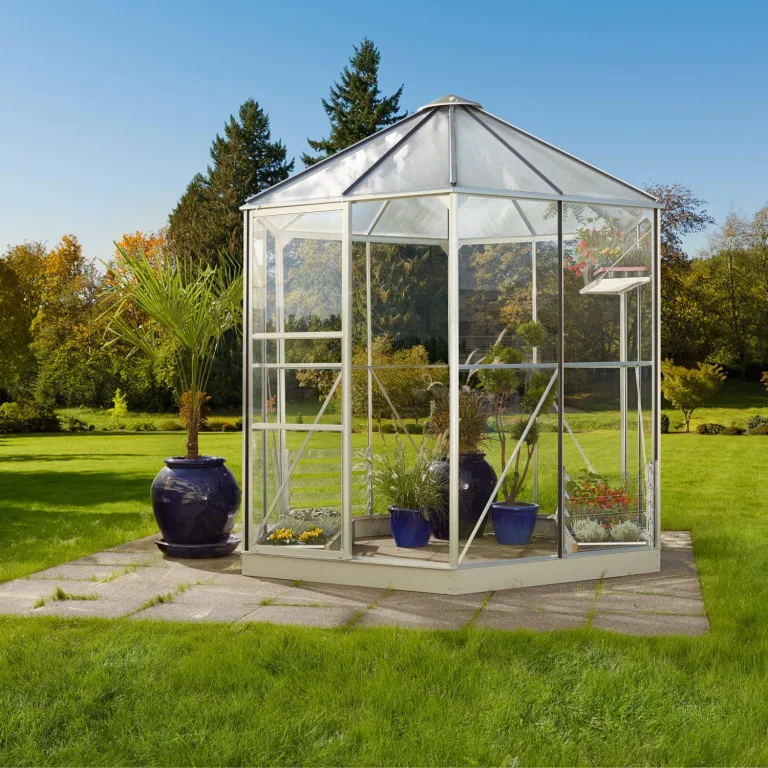 Vitavia Gewächshaus-Pavillon Hera 9000" inkl. Stahlfundament, schwarz, 9,0 m², 3 mm ESG, 6 mm HKP | Wetterfestes & stabiles Treibhaus | Perfekt für Gemüse & Pflanzen | Robust & langlebig – Bild 6