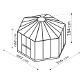 Vitavia Gewächshaus-Pavillon Hera 9000" inkl. Stahlfundament, schwarz, 9,0 m², 3 mm ESG, 6 mm HKP | Wetterfestes & stabiles Treibhaus | Perfekt für Gemüse & Pflanzen | Robust & langlebig - Thumbnail 4