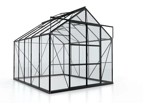 Vitavia Gewächshaus-Set Uranus 8300" inkl. LED Leuchte, schwarz, 3 mm ESG | Wetterfestes & stabiles Treibhaus | Perfekt für Gemüse & Pflanzen | Robust & langlebig – Bild 8