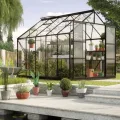 Vitavia Gewächshaus-Set Uranus 8300" inkl. LED Leuchte, schwarz, 3 mm ESG | Wetterfestes & stabiles Treibhaus | Perfekt für Gemüse & Pflanzen | Robust & langlebig - Thumbnail 6