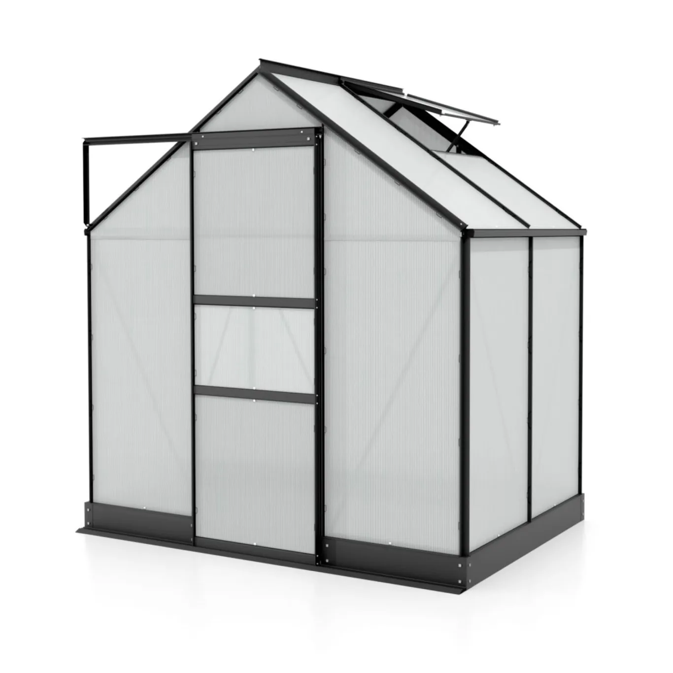Vitavia Gewächshaus Apollo 2500", schwarz, 2,5 m², 4 mm HKP | Wetterfestes & stabiles Treibhaus | Perfekt für Gemüse & Pflanzen | Robust & langlebig - Bild 1