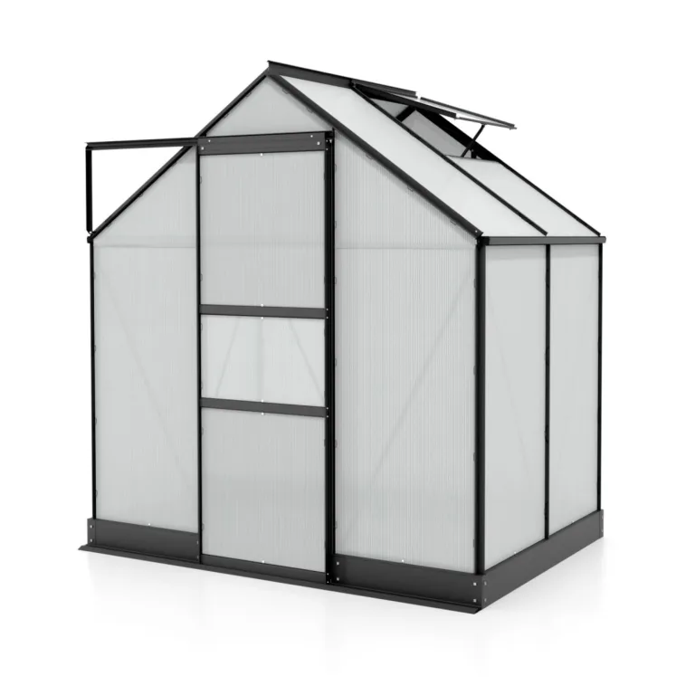 Vitavia Gewächshaus Apollo 2500", schwarz, 2,5 m², 4 mm HKP | Wetterfestes & stabiles Treibhaus | Perfekt für Gemüse & Pflanzen | Robust & langlebig – Bild 1