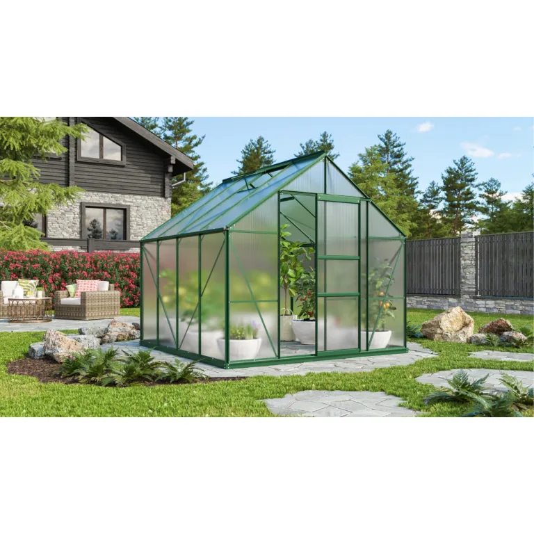 Vitavia Gewächshaus Merkur 8300", schwarz, 8,3 m², 3 mm ESG | Wetterfestes & stabiles Treibhaus | Perfekt für Gemüse & Pflanzen | Robust & langlebig – Bild 10
