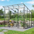Vitavia Gewächshaus Playa 5900", schwarz, 5,9 m², 3 mm ESG, 6 mm HKP | Wetterfestes & stabiles Treibhaus | Perfekt für Gemüse & Pflanzen | Robust & langlebig - Thumbnail 1