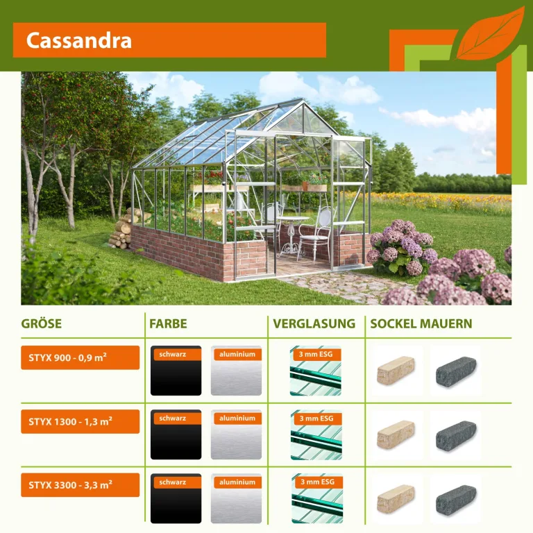 Vitavia Gewächshaus Cassandra 9900", Aluminium eloxiert, 9,9 m², ohne Sockelmauer, 3 mm ESG | Wetterfestes & stabiles Treibhaus | Perfekt für Gemüse & Pflanzen | Robust & langlebig – Bild 3