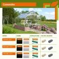 Vitavia Gewächshaus Cassandra 9900", Aluminium eloxiert, 9,9 m², ohne Sockelmauer, 3 mm ESG | Wetterfestes & stabiles Treibhaus | Perfekt für Gemüse & Pflanzen | Robust & langlebig - Thumbnail 3